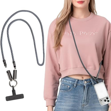 TNSLAND Laniere Telephone Cable USB C Bandouliere Smartphone Tour de Cou Universelle - 240W Charge Rapide Type C Vers USB C Cord