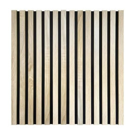 Panneau tasseaux Bois 60 x 60 x 1,9 cm - décor chêne Clair Fond Noir - 0,36m²