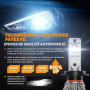 FateEye H7 LED Ampoules 200W 44000LM 6500K Blanc Froid pour Phares Auto | IP68, 100000 Hours Lifespan, Plug and Play, Ventilateu
