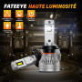 FateEye H7 LED Ampoules 200W 44000LM 6500K Blanc Froid pour Phares Auto | IP68, 100000 Hours Lifespan, Plug and Play, Ventilateu
