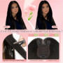 Elailite Hair Topper Cheveux Naturel Volumateur Capillaire Femme a Clip Frange Latérale Humain (Handmade Base 8cm*11.5cm) 27g 25