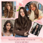 Elailite Hair Topper Cheveux Naturel Volumateur Capillaire Femme a Clip Frange Latérale Humain (Handmade Base 8cm*11.5cm) 27g 25