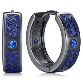 Boucles d'oreilles pour hommes Créoles Viking Hommes Noir Celtes Viking Bijoux d'oreilles Bijoux nordiques pour femmes