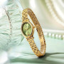 BERNY Montres en Or pour Femme Montre Ovale Vintage Mouvement Quartz Montre Bracelet Mode pour Femmes