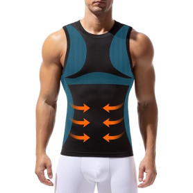 Arjen Kroos Débardeur Compression Homme Minceur Gainant Ventre Plat, S~XXL | Maillot de Corps, Gilet de Sport sans Manches, 10-1