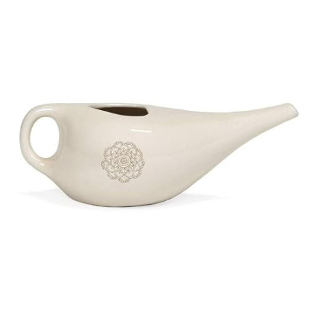 POT DE NETI Bodhi, pichet Neti en céramique avec mandala, pichet pour rinçage nasal ou douche nasale, pot de Nethi