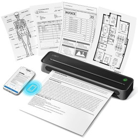 ETIKEZ D90E Imprimante Thermique A4 Portable sans Encre, Noir | Imprimante thermique A4 portable, 203 DPI, Compatible iOS/Androi