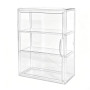 3 Tier Vitrine Acrylique pour Collection Figurine Vitrine Transparent avec Porte Magnétique Anti-Poussière Empilable Vitrine Exp