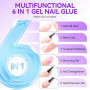 Colle Faux Ongles Gel 6 en 1 UV Colle Capsule Americaine Ongle 2PCS 16ml | Gelike ec Extra Forte Gummy Base Pose americaine Nail