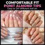 UNA GELLA Capsule Américaine Ongle Amande, 216 Pièces 12 Tailles (Forme Pointue Préformée) Tips en Gel Souple Demi-Mat Prothèses