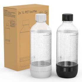 Mycket 2 Bouteilles pour Machine à Soda, bouteilles d'eau gazéifiante en PET sans BPA réutilisables et rechargeable pour machine