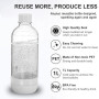 Mycket 2 Bouteilles pour Machine à Soda, bouteilles d'eau gazéifiante en PET sans BPA réutilisables et rechargeable pour machine