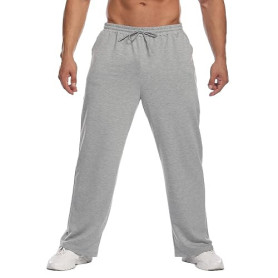 PINSPARK Pantalon De Jogging Long Homme en Coton Jambe Large Lounge | Respirant, Léger Et Doux, Décontracté Quotidien Fitness En