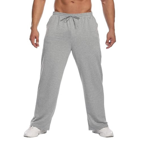PINSPARK Pantalon De Jogging Long Homme en Coton Jambe Large Lounge | Respirant, Léger Et Doux, Décontracté Quotidien Fitness En
