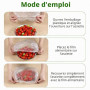Lot De 300 Film Etirable Alimentaire, Couvre Plat Elastique, Sac De Conservation Frais, RéFrigéRateur, Couvercle En Plastique éL