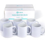 LOKLIK Mugs de Sublimation Blancs - Lot de 6-325 ml - Tasses en Céramique pour Impression Personnalisée - Revêtement Spécial Sub