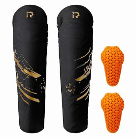 IRON JIA’S Genouillères Moto Hommes Hiver, Equipement de Protection CE2 Amovible, Chaud Imperméable et Coupe-Vent