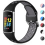 CeMiKa Bracelet Silicone Compatible avec Fitbit Charge 5/6, Bande Sport Réglable Douce Respirante, Petit Grand