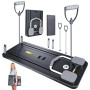 Pilates Reformer Compact, 5 en 1, pliable, avec compteur LED, rouleau à rebond automatique, planche abdominale multifonctionnell
