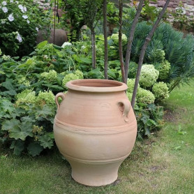 Amphore grecque « Cassia », 50 cm, en terre cuite, faite à la main, résistante au gel, pièce unique pour jardin, terrasse et bal