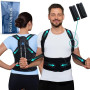 POSTURALIS Correcteur de Posture - Ceinture Dorsale/Lombaire et Redresseur de Dos pour Soulager les Douleurs au Dos et aux Épaul