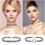 ASTER 15 Pièces Choker Gothic Set Black Collier Femme Fantaisie Choker Ladies Teen Girls Gothic Collar Lace Ras de Cou Femme D'H