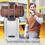 Sac de Voyage Surdimensionné en Cuir imperméable de Voyage Homme PU Cuir Vintage Sport Gym Homme Week-End Duffel Bag