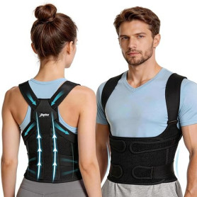 Correcteur Posture Dos Femme Homme: Ceinture Dorsale Lombaire Réglable et Respirante – Soutien Cou Épaules Confortable pour Main