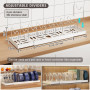 Magheo 2 Pièces Rangement Casserole Cuisine, Extensible Range Couvercle avec 9 Séparateurs Réglables, 32-57CM Porte Support Couv