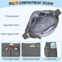 TEUEN Sac Bandoulière Femme Grande Capacité Sac à Main Bandoulière Imperméable en Nylon Messager avec Bandoulieres Réglable et M