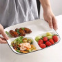 OnePine Assiette Compartiment Adulte Céramique, Assiette de Controle des Portions, Assiette Divisée en 3 Regime, pour Salade, De