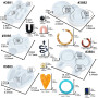 FUNSHOWCASE Moules en silicone et résine époxy pour boucles d'oreilles pendantes en forme de cœur serpent ovale en forme de C, f
