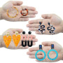 FUNSHOWCASE Moules en silicone et résine époxy pour boucles d'oreilles pendantes en forme de cœur serpent ovale en forme de C, f