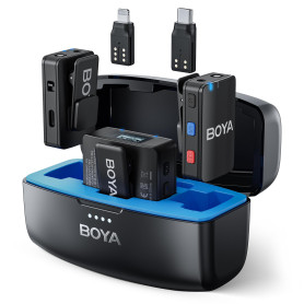 Boya BOYAMIC - Microphone lavalier sans fil pour iPhone, Android, smartphone, caméra, enregistrement embarqué, portée de 200M, m