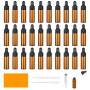 Furuising 30 Pièces Mini Flacons Pipettes, 5ml Flacon Compte Gouttes en Verre, Ambré Flacon Huile Essentielle Vide, Flacon Aroma