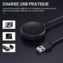 MoKo Chargeur USB A Compatible avec Samsung Galaxy Watch 7/Ultra/6/5/4/3/FE | pour Watch 6/4 Classic/5 Pro/Active 2/1, avec un C