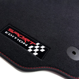 tuning-art Tapis de Sol pour Seat Leon 2 1P 2005-2012 | 4-pièces Ajustement parfait Sport Edition Système de fixation Bordure te