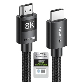 UGREEN 10K 8K 60Hz Câble HDMI 2.1 Certifié Haute Vitesse 48Gbps (1M) | 4K 240Hz UHD 3D eARC HDR 10+ VRR HDCP 2.3 Dolby Vision Co