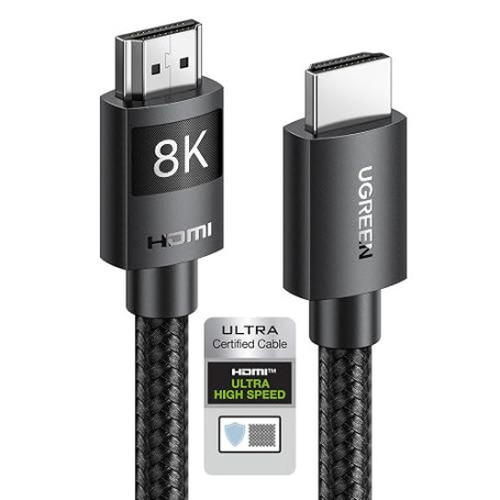 UGREEN 10K 8K 60Hz Câble HDMI 2.1 Certifié Haute Vitesse 48Gbps (1M) | 4K 240Hz UHD 3D eARC HDR 10+ VRR HDCP 2.3 Dolby Vision Co