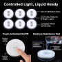 Lot de 6 Dessous de Verre LED Blancs, Autocollant Lumineux pour Bouteille | Lot de 6 Sous-Verres LED Blancs de 6 cm Autocollant