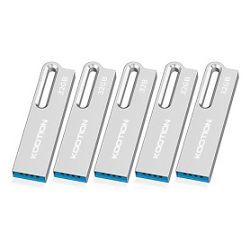 KOOTION Clé USB 3.0 32 Go en Métal - Lot de 5 - Avec Porte-clés, Étanche, Jump Drive Memory Sticks pour Ordinateur/Ordinateur Po