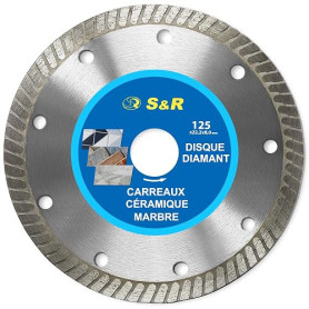 S&R Disque Diamant 125 Carrelage Fin. Disque Diamant 125mm Tronçonner Céramique Grès Marbre Granit. Disque Carrelage 125 pour Me