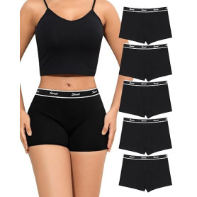 Levao Boxer Femme Coton Culotte Femme Shorty Shorts Lot de 5 | Caleçons Femmes Anti Frottement, sous Vetements, Confortable Resp