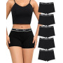 Levao Boxer Femme Coton Culotte Femme Shorty Shorts Lot de 5 | Caleçons Femmes Anti Frottement, sous Vetements, Confortable Resp