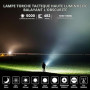 Wurkkos TS23 Lampe de Poche Tactique 5000 Lumens | 9 Modes, USB-C Rechargeable, Étanche IP68, 482M pour Camping Randonnée Urgenc