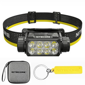 Nitecore HC75 UHE 3000 Lumen Flood Spot Light E-Focus Lampe frontale de travail Rechargeable USB-C, Noir