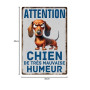 Plaque Murale Décorative en Métal, Citations et Animaux Humoristiques, Aluminium (Attention Chien)