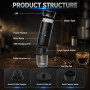 HOVCEH Machine à Espresso Portable 3 en 1, Cafetiere Portable Rechargeable USB, Machine Expresso Portable 3 en 1, Cafetière Port