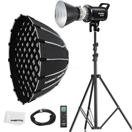 Godox SL60II-D LED Video Light 70W Continuous Light Kit with Bowens Mount with APP&Remote Control + PS60 Round softbox with Hone