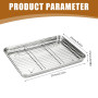 JOSTIVE Plaque de cuisson en acier inoxydable, cadre de cuisson rectangulaire (2 plaques de cuisson + 2 grilles de refroidisseme